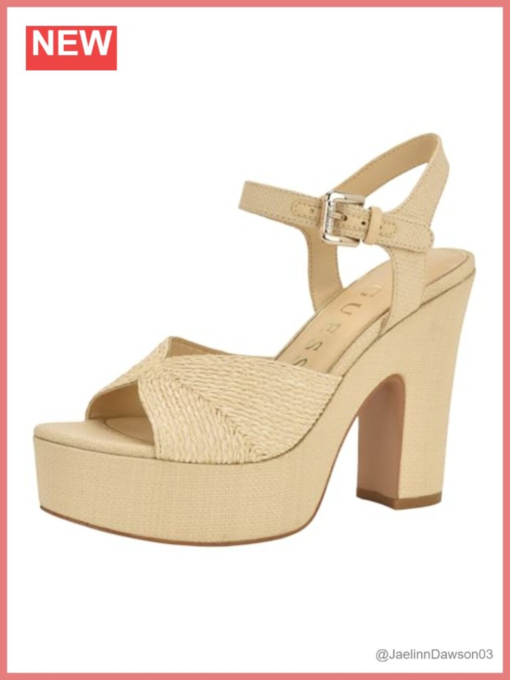 Woven Fabric Platform Heels Sandals Ankle Strap Buckle